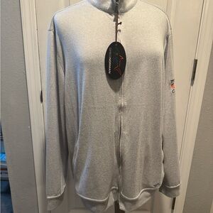 Greg Norman Collection Men's Light Gray Zip-Up Sweater